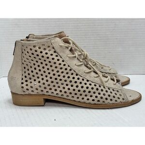 Musse & Cloud Aiden Perforated Suede Lace Up Sandal Booties US 11 EU 42